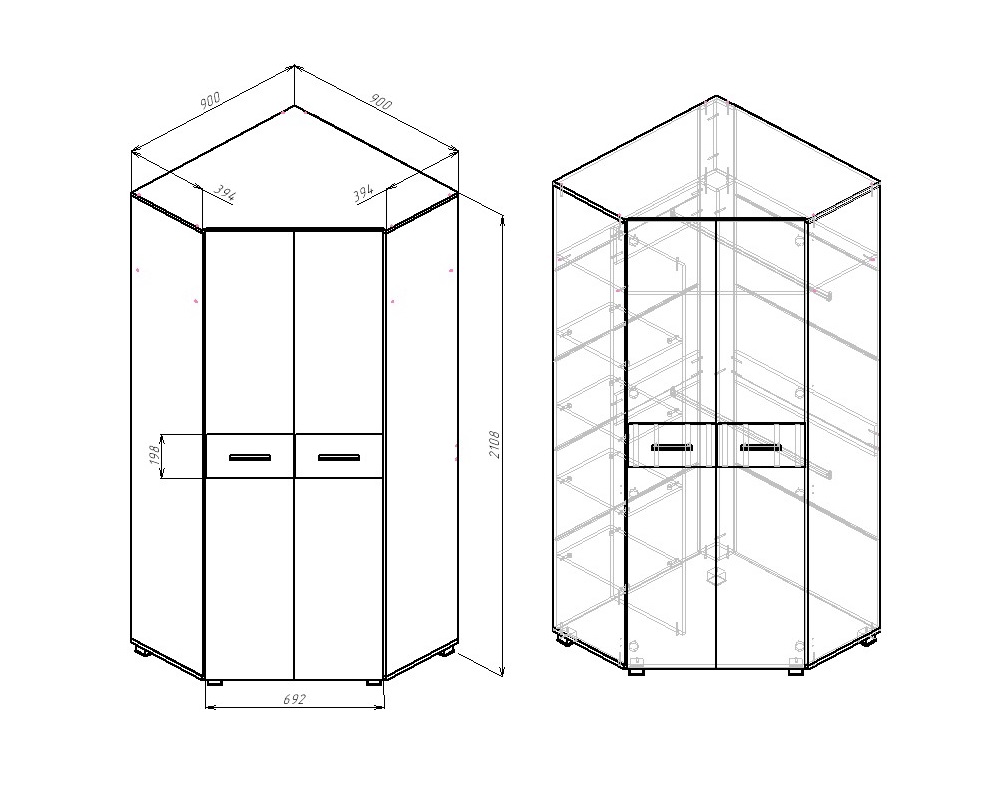 3d конструктор углового шкафа